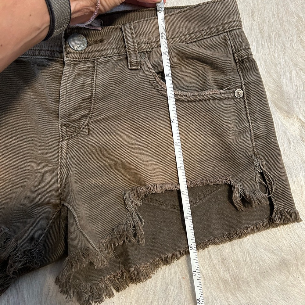 Free People Denim Shorts Size 24- Army Green